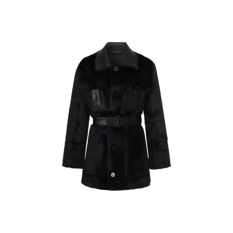 NOT YOUR ROSE FW24 Reversible Leather Mustang Jackets Coats Women's Black-2