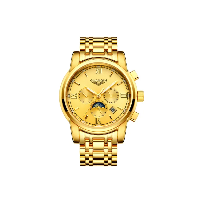 GUANQIN GUANQIN GJ16040.JGD Mechanical Movement Stainless Steel Watchband Watch Men's Watches White Dial-13