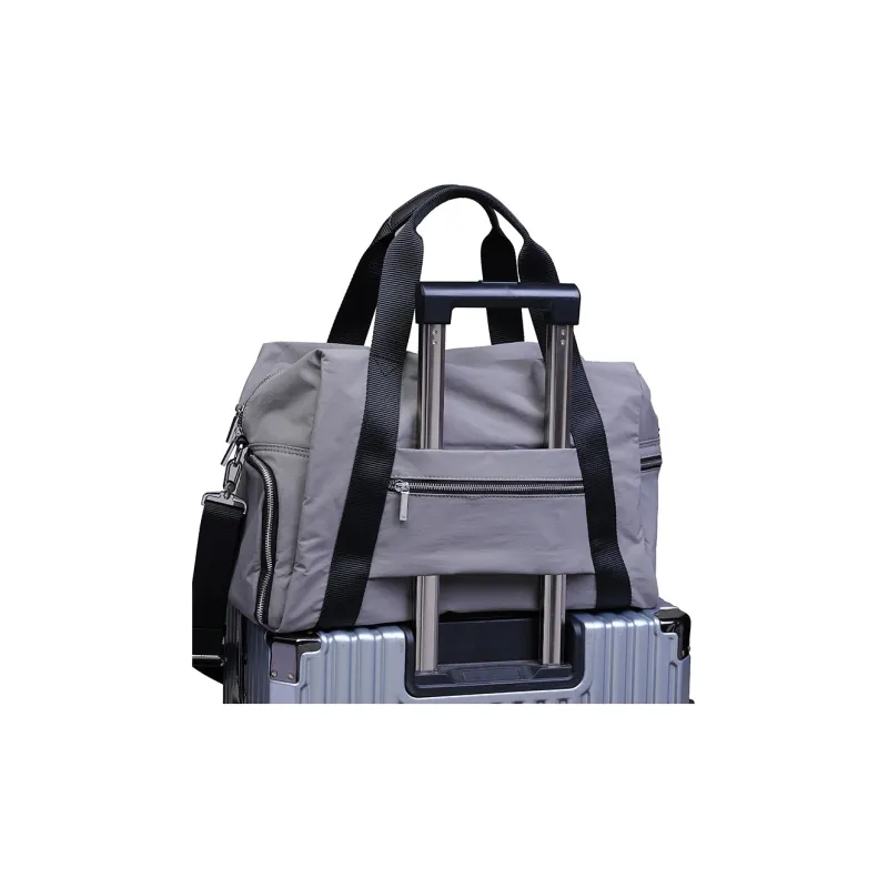 GELANDAI Fabric Large Capacity Portable Travel Bag 20 30L Unisex Black/Ecru/Gray-15