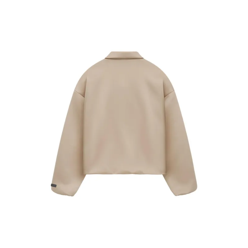 Fear Of God Essentials Women's Satin Nylon Bomber Jacket Desert Sand-1
