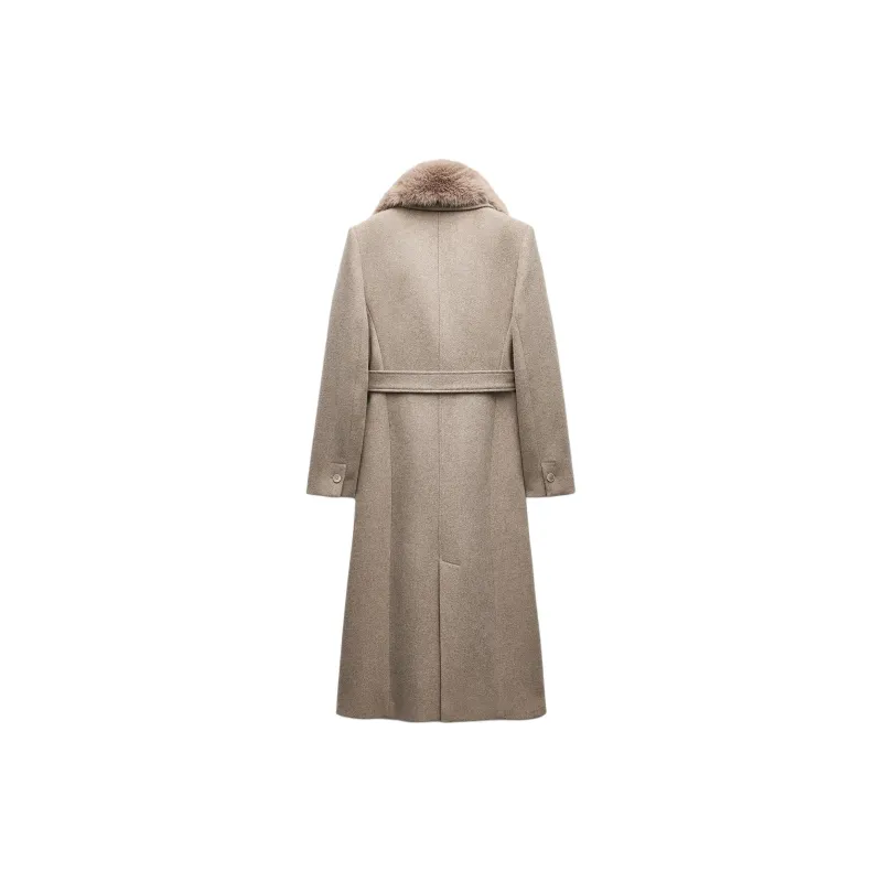 ZARA Coats Women's Light Khaki-1