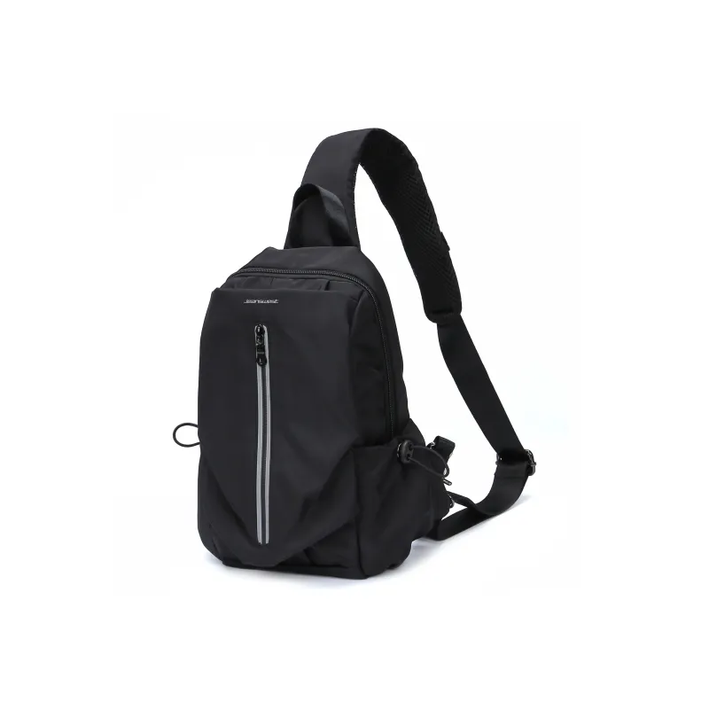 JEANSWEST Fabric Sling Bag Crossbody Bag Backpack Regular Unisex Black/Gray-1