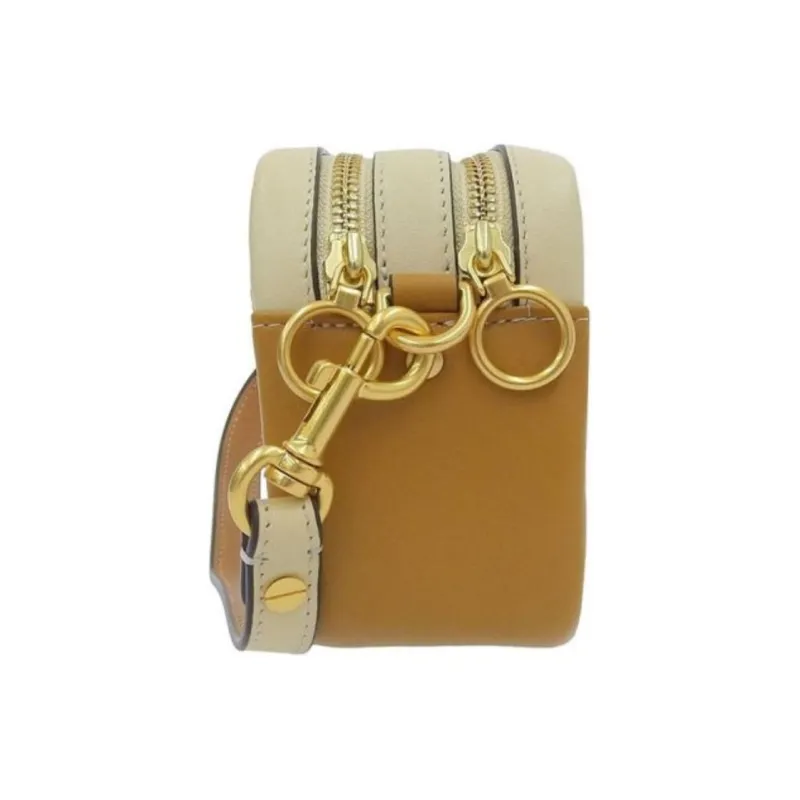 TORY BURCH PerryBOMBÉ Litchi Grain Leather Camera Bag Shoulder Bag Crossbody Bag Mini Women's Yellow/Orange-3