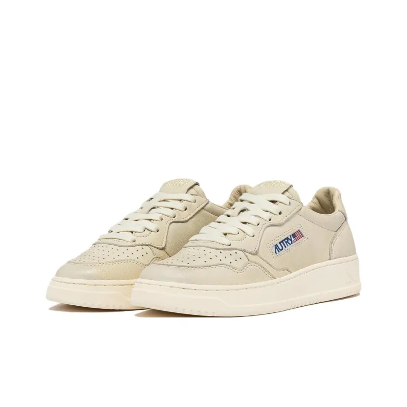 AUTRY BASKETS MEDALIST Anti Slip Wear Resistant Low Top Skateboard Shoes Men's Beige-2