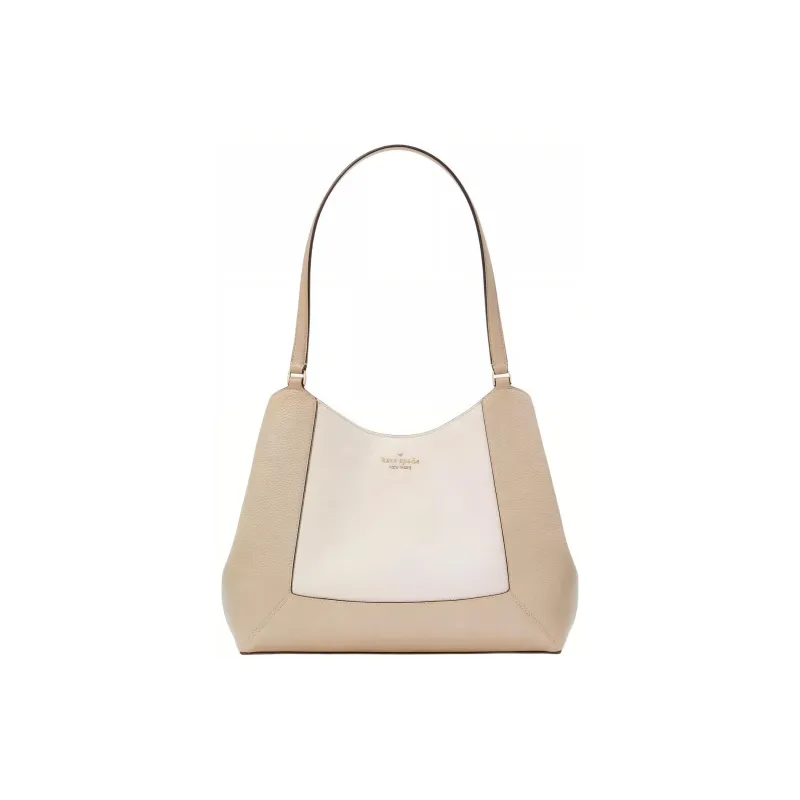 Kate Spade Litchi Grain Leather Handbag Shoulder Bag Women's Light Sand Multicolor-0