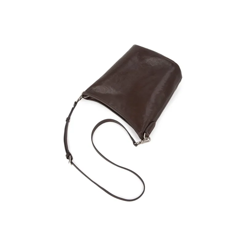 VENOF Cow Leather Portable Crossbody Bag Shoulder Bag Small Size Women's Lihai Black/Twilight Black-3