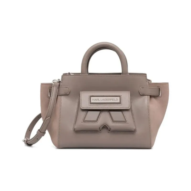 KARL LAGERFELD K/Ikonik Recycled Nylon Tote Bag, Shopping Bag, Shoulder Bag, Crossbody Bag, Handbag Unisex Brown-0