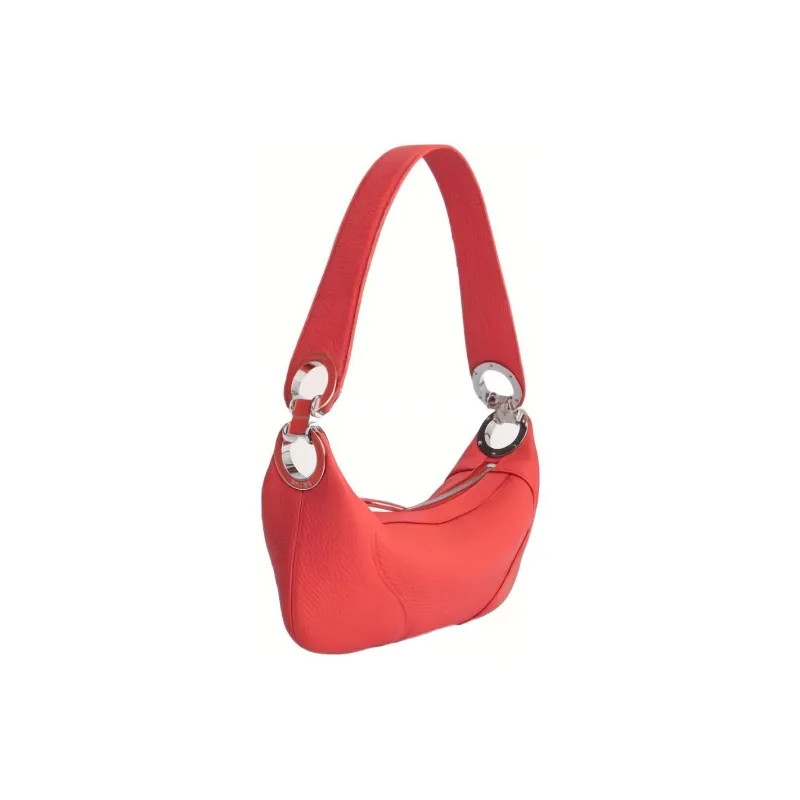 By Far Amira Grained Cow Leather Shoulder Bag Handbag Shoulder Bag Women's Coral-1