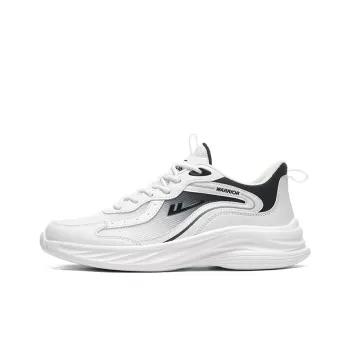 Warrior Rebound Abrasion Resistant Lightweight Breathable Low Top Casual Running Shoes Men's White Black