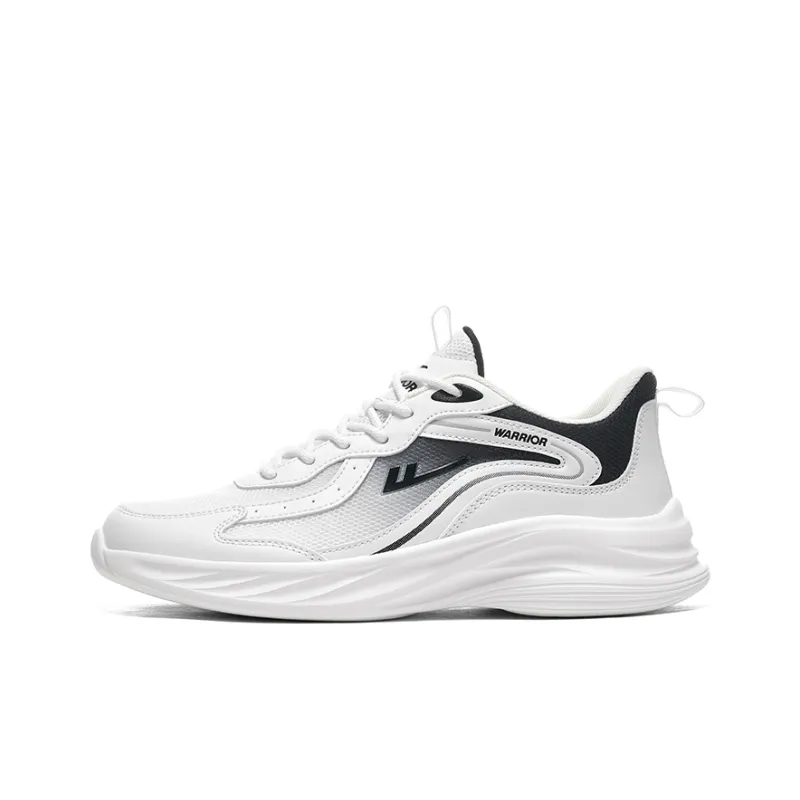 Warrior Rebound Abrasion Resistant Lightweight Breathable Low Top Casual Running Shoes Men's White Black-0