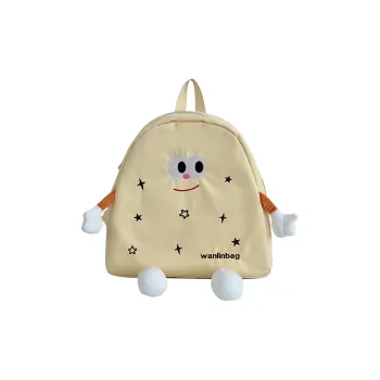 Kaka Tree Nylon Backpack Large Size Unisex Brown/Yellow/White