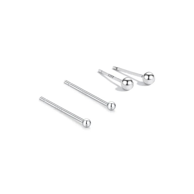 HMZ Sterling Silver Stud Earrings Unisex-6