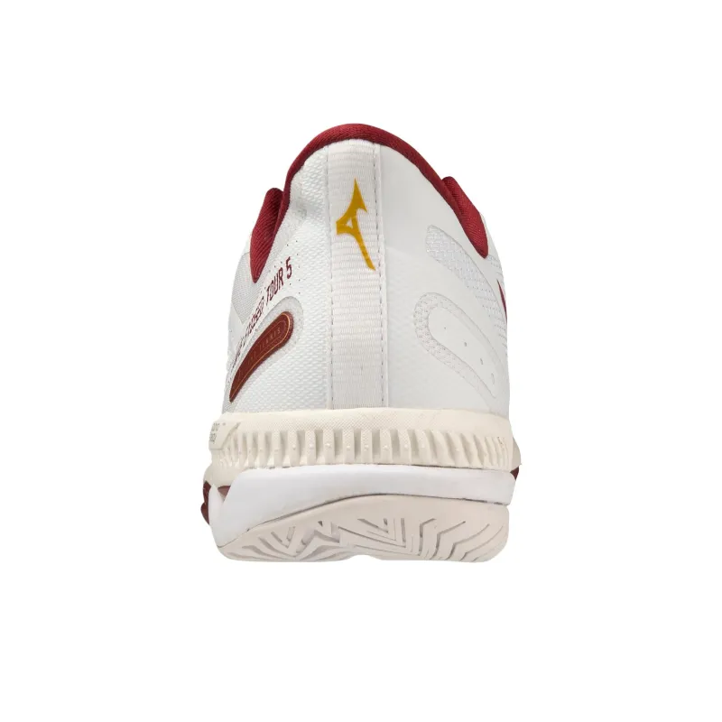Mizuno Wave Exceed Tour 5 Slip Resistant Low Top Tennis Shoes Unisex White Red-3