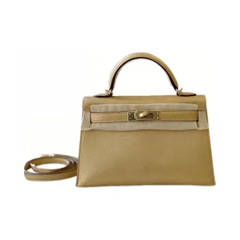 HERMES Mini Kelly 2nd Generation Chamkila Goat Skin Kelly Bag Shoulder Bag Crossbody Bag Handbag Women's Y9 Dorè Gold