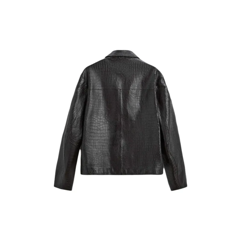 ZARA Leather Jacket Men's Dark Brown-1