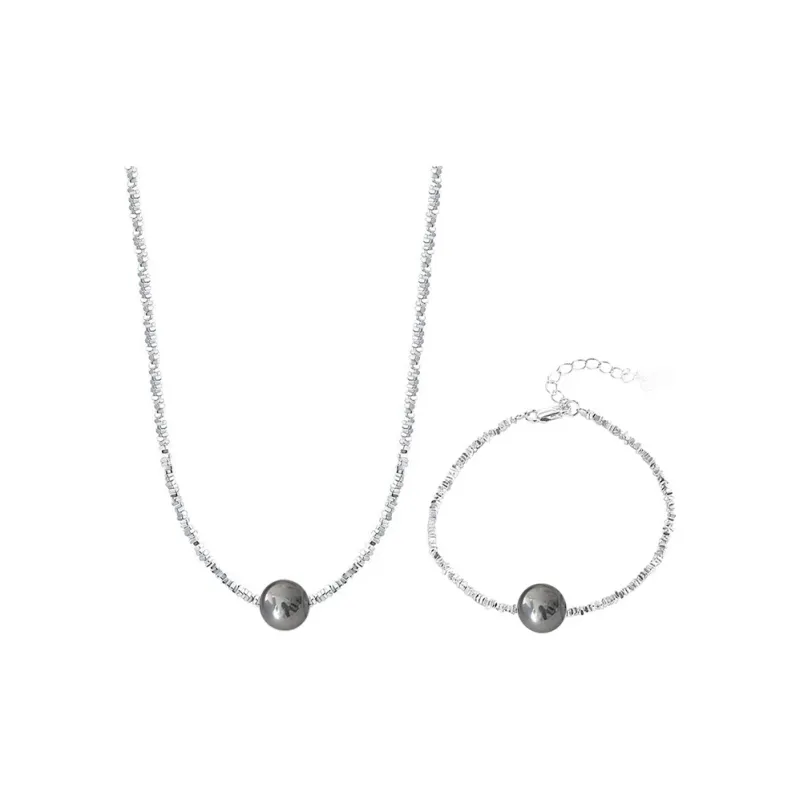 NATURALLYJOJO Faux Pearl Necklaces Women's White/Gray/Silver-7