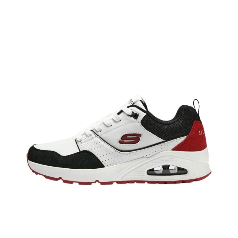 Skechers Cushioning Low Top Running Shoes Men's White Black-0