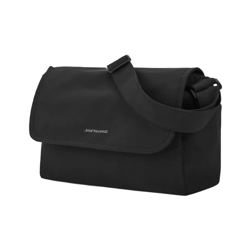 JEANSWEST Fabric Crossbody Bag Regular Unisex Black/Ecru/Dusty Blue-1