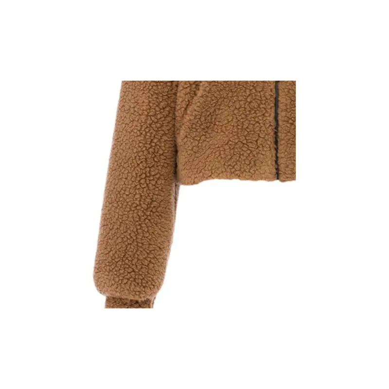 PRADA Velvet-feel Coat Women's Camel-3
