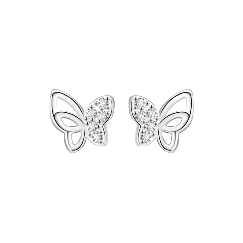 MIDNIGHT MOMENT S999 Silver Stud Earrings Women's-0