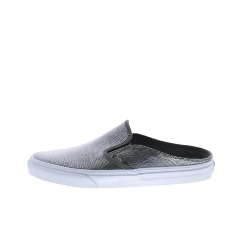 Vans Classic Slip On Mule Embossed Leather Grey Women's