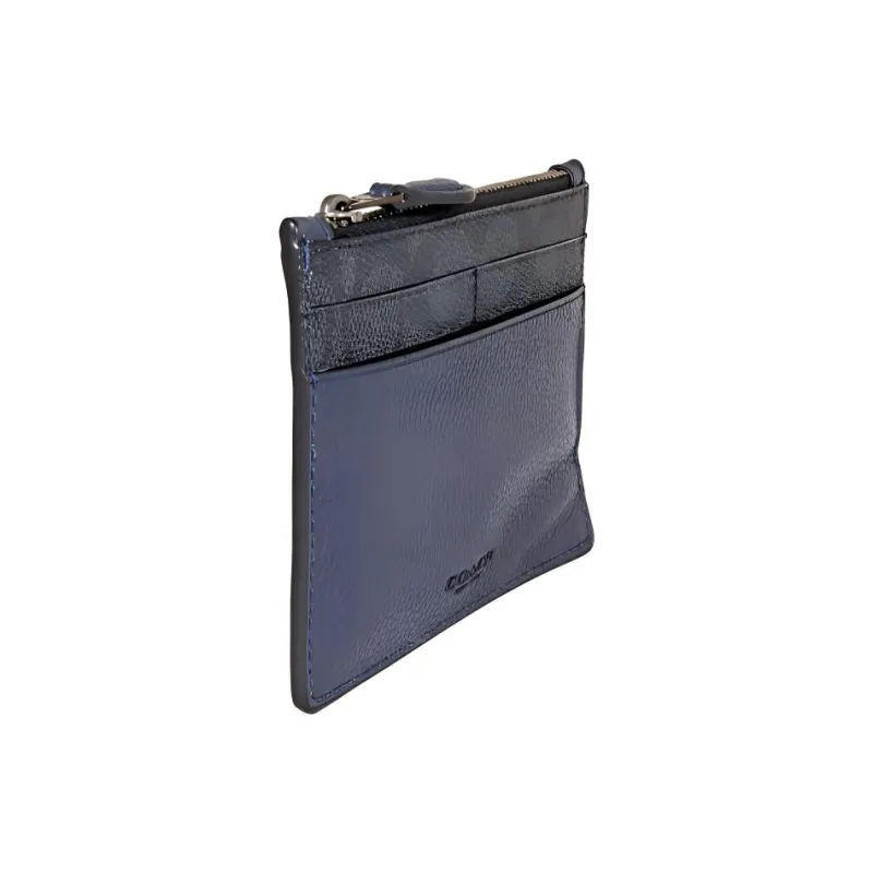 COACH Canvas With Leather Card Holder Tubas Women's Blue-2