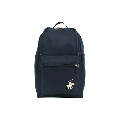 BEVERLY HILLS POLO CLUB Polyester Backpack Unisex Marine Blue & White