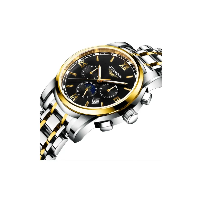 GUANQIN GUANQIN GJ16040.JGD Mechanical Movement Stainless Steel Watchband Watch Men's Watches White Dial-7