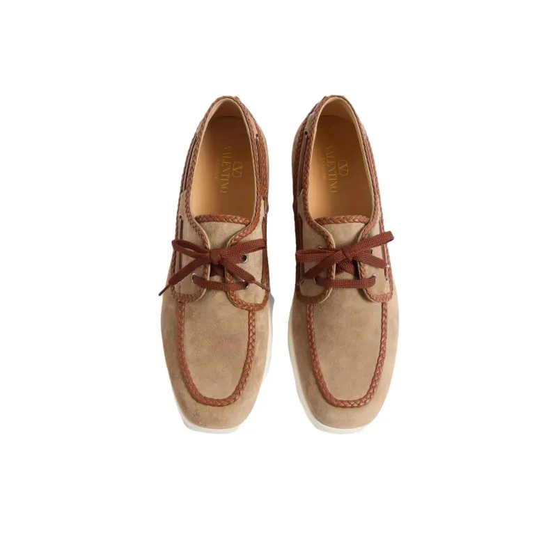 Valentino Almond Toe Lace Up Boat Shoes-3
