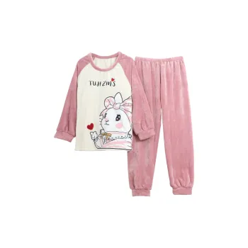 Inside The Orange Pajama Set Women's Cute Bunny