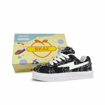 BKAE Anti Slip And Wear Resistant Lightweight Low Top Skateboard Shoes Unisex Black