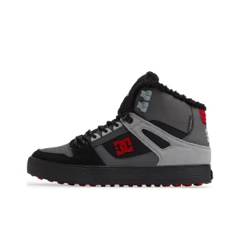 DC Shoes Pure High WNT Anti Slip Wear Resistant High Top Casual Shoes Men's Gray Black Red