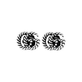 GUCCI 925 Sterling Silver Stud Earrings Unisex Silver