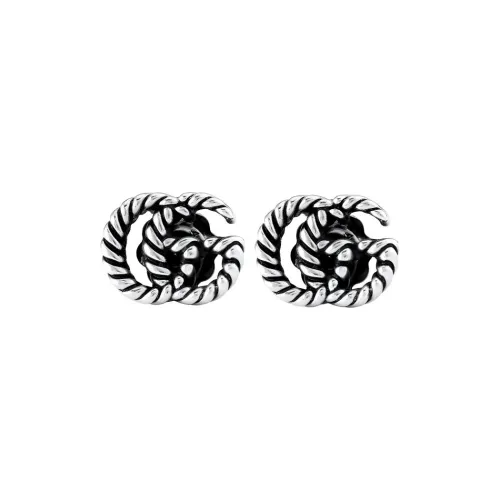 GUCCI 925 Sterling Silver Stud Earrings Unisex Silver