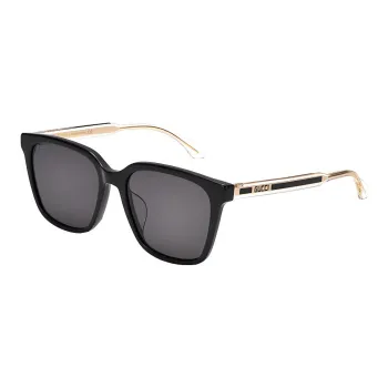 GUCCI Plate Frame Square Sunglasses Unisex Black