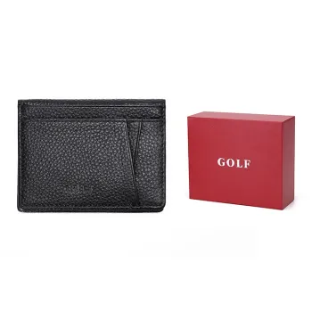 GOLF Cow Leather Bonded Synthetic Leather Card Holder Regular Men's Black/Coffee