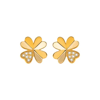 Heart To Heart 18K Gold Stud Earrings Women's