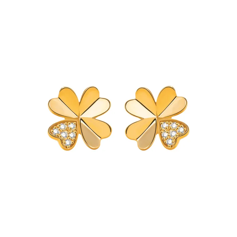 Heart To Heart 18K Gold Stud Earrings Women's-0