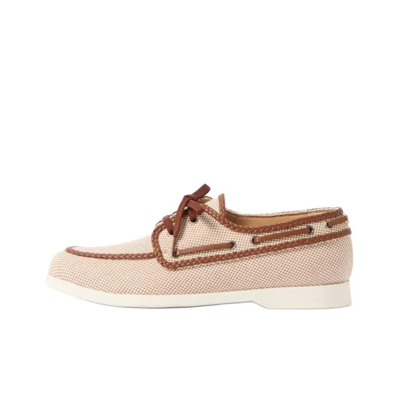 Valentino Boat Shoes Men's Beige-0