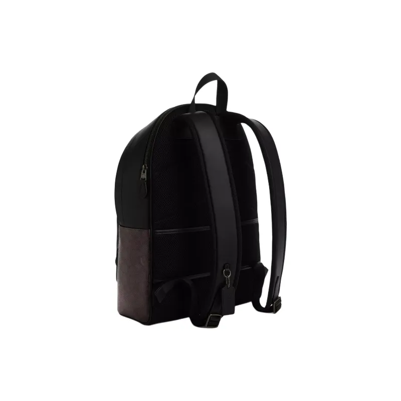 COACH Coated Canvas Backpack Large Size Women's Walnut Wood Multicolor-1