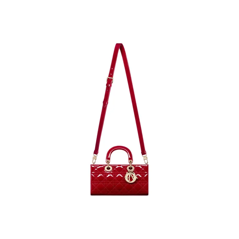 DIOR Lady D JOY Calfskin Lady Dior Bag, Shoulder Bag, Crossbody Bag, Handbag Medium Size Women's Cherry Red-2