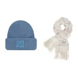 Blue Hat+Ecru Scarf