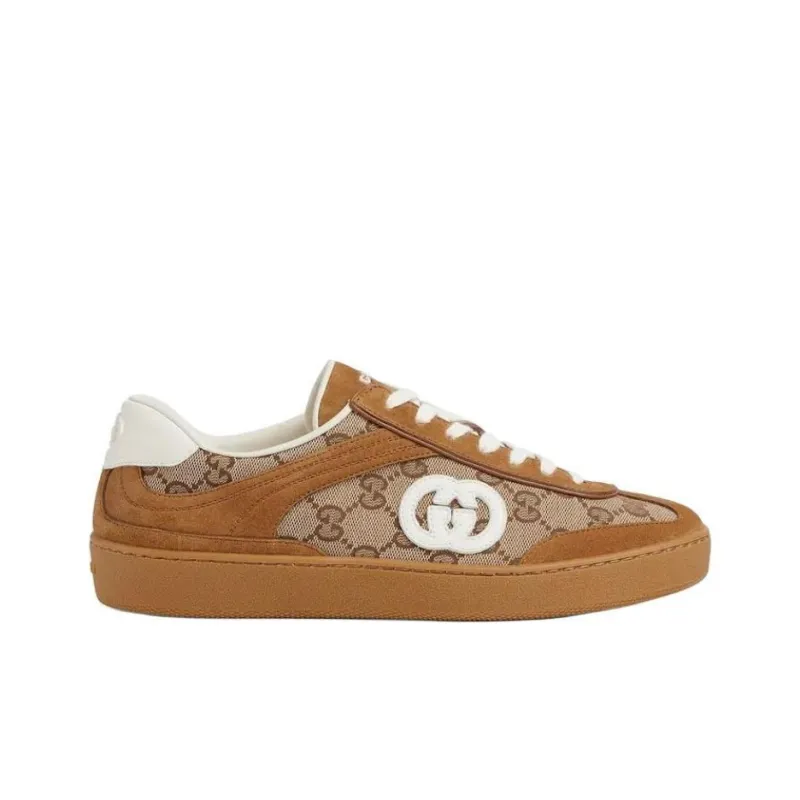 GUCCI Women's G75 'Interlocking G Brown Suede' Women's-1