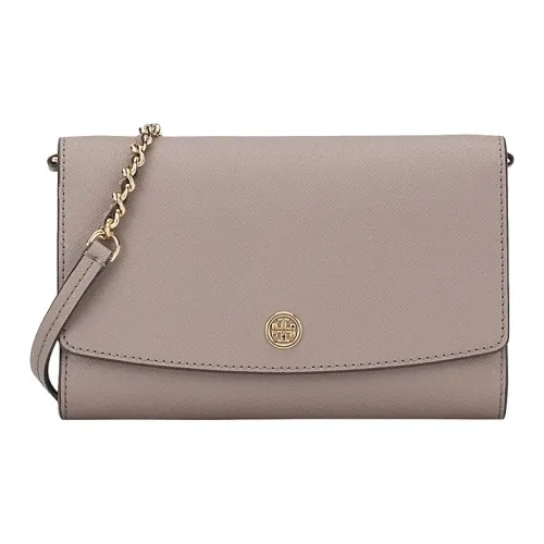 TORY BURCH Robinson Cow Leather Wallet Crossbody Bag Shoulder Bag Women's Gray
