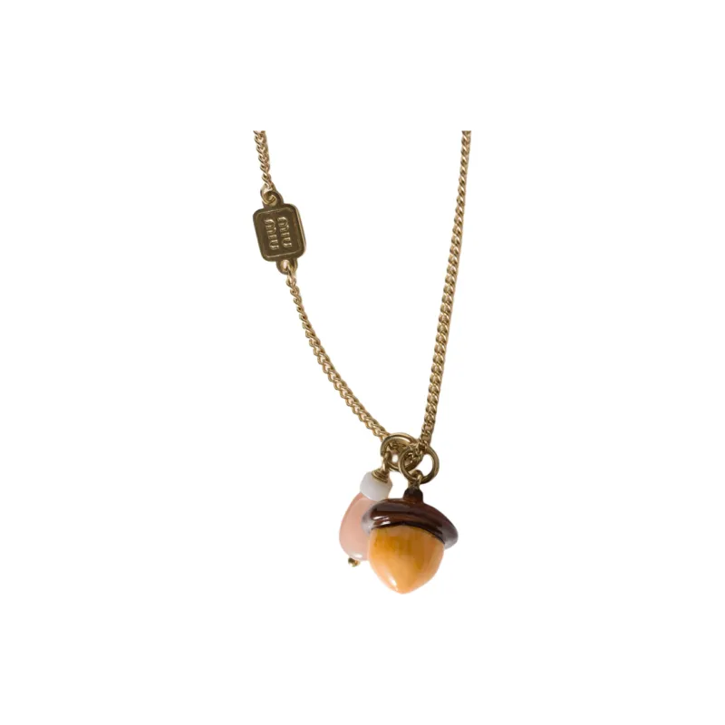 MIU MIU Resin Necklaces Unisex Gold-0