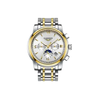 GUANQIN GUANQIN GJ16040.JGD Mechanical Movement Stainless Steel Watchband Watch Men's Watches White Dial