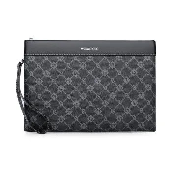 WilliamPOLO PVC Clutch Large Size Men's Black
