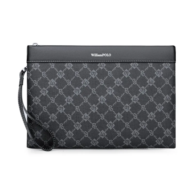 WilliamPOLO PVC Clutch Large Size Men's Black-0