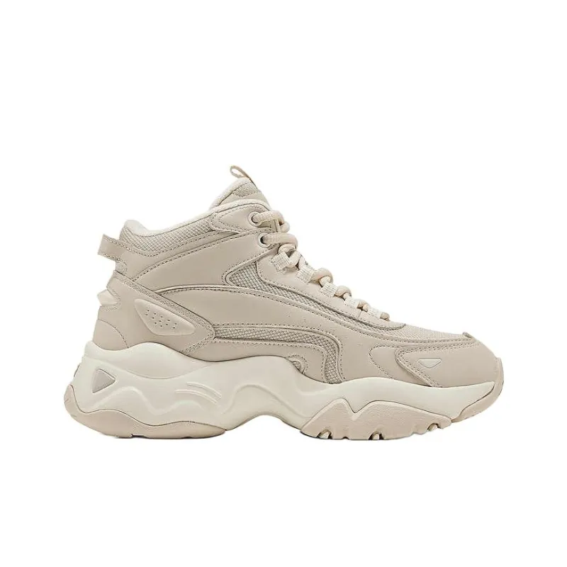 Skechers Durable Warm Mid Top Chunky Sneakers Women's Beige-1