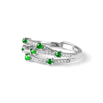 Double Happiness Gift Glutinous Jade Jadeite Rings Women's